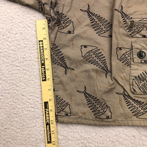 Y2K Cargo Board Shorts Trunk Men 30 Fish Skeletons Surf Skater Baggy Street RARE - Picture 14 of 16